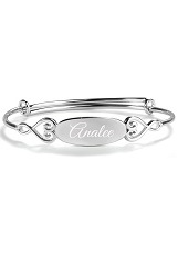 nice silver custom oval baby bangle